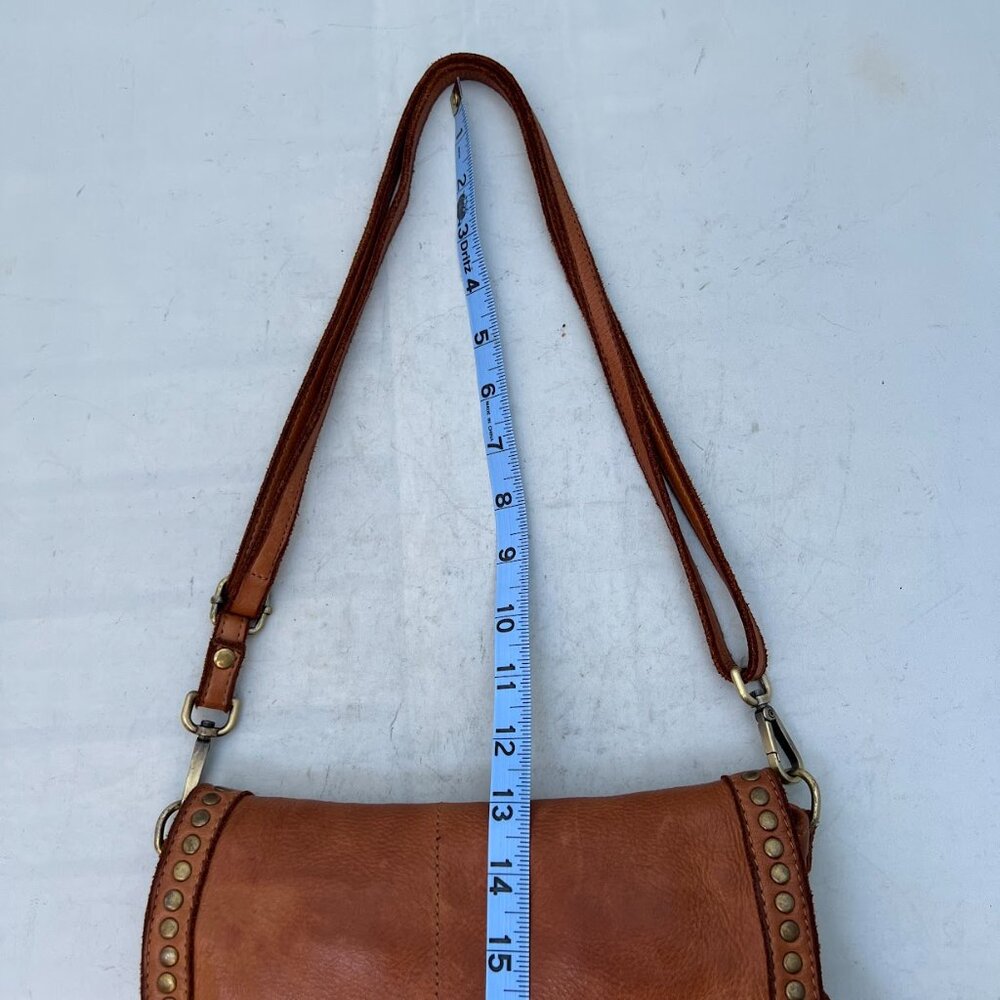 Sundance Brown Leather Studded Crossbody Bag - Picture 10 of 13